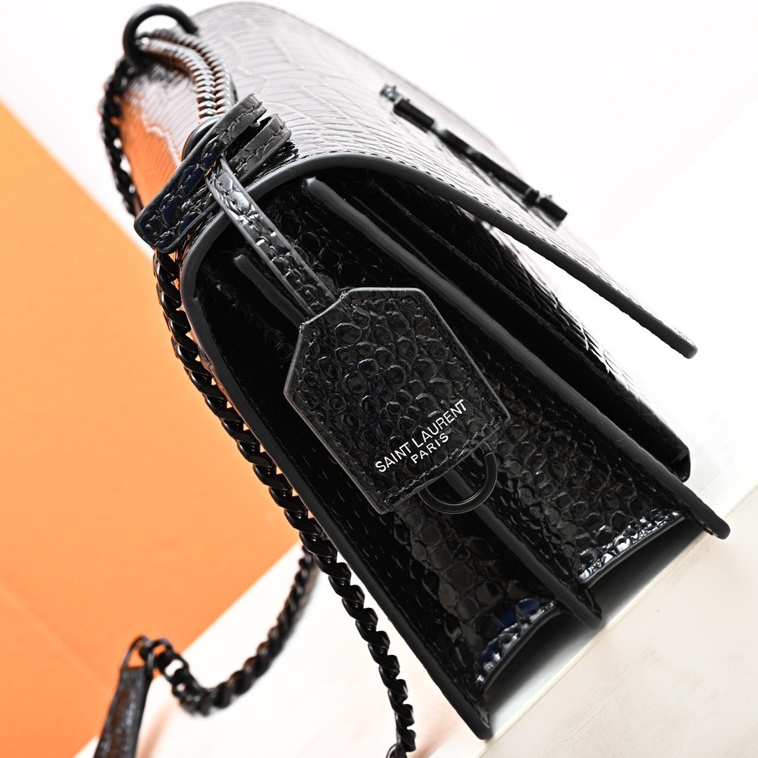 YSL Crocodile-Pattern Sunset bag