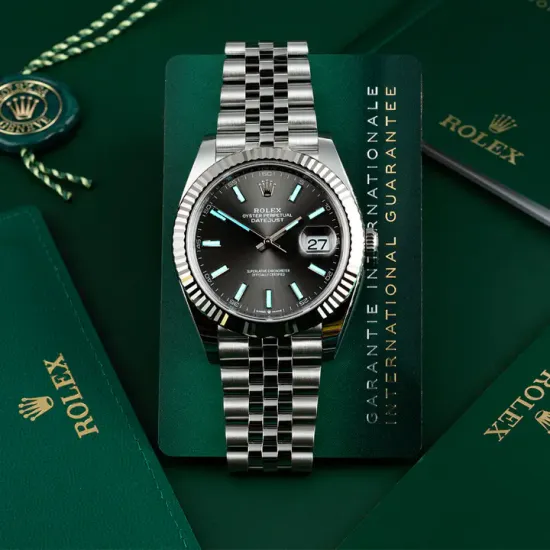 Rolex Datejust 41 Gray Dial Oystersteel and White Gold M126334-0014 Superclone