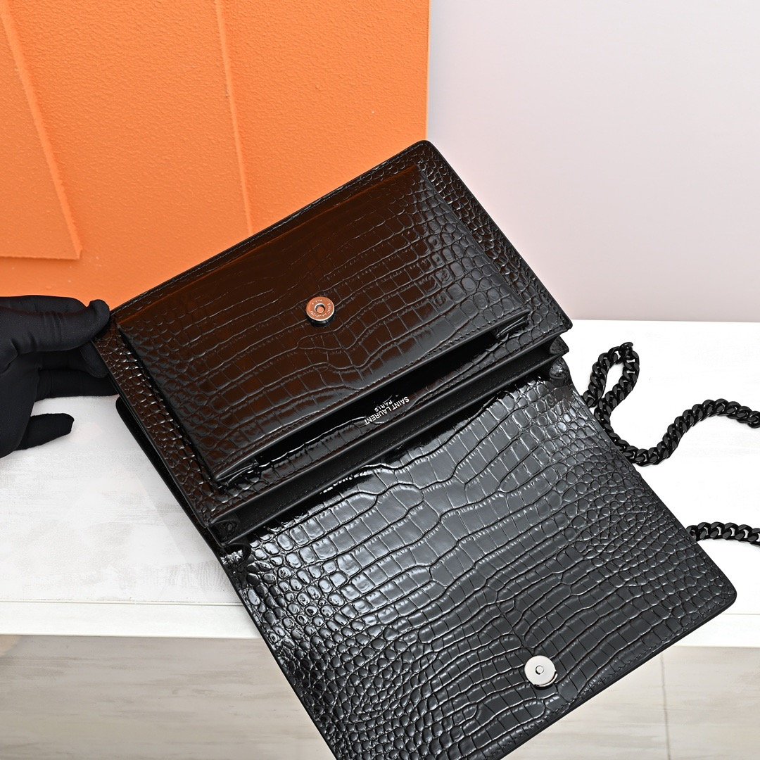 YSL Crocodile-Pattern Sunset bag