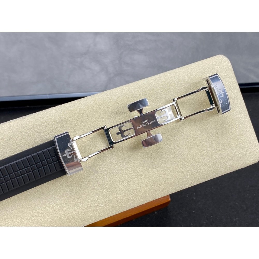 Patek Philippe Aquanaut 5167-001 SS 3KF Best Edition Gray Dial on Black Rubber Strap A324 Super Clone V3