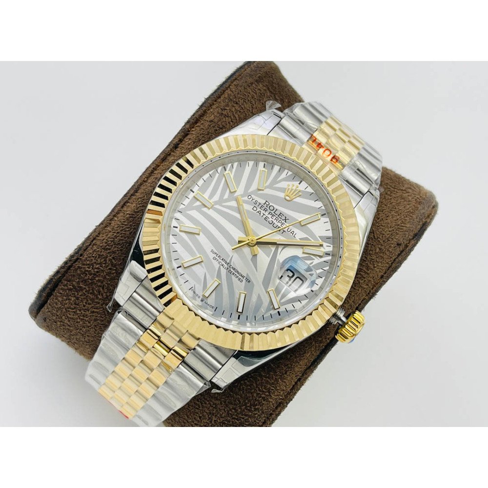 Rolex Datejust 126231 Yellow Gold Palm Dial Stainless Jubilee Bracelet Swiss Clone Movement