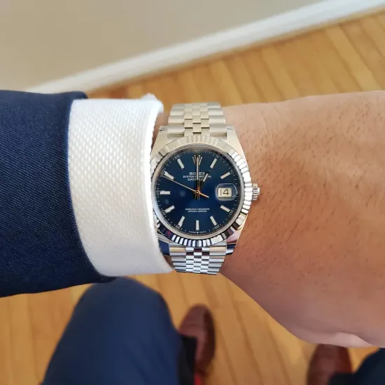 Rolex Datejust 41mm Oystersteel and white gold Bright Blue Dial 126334-0002