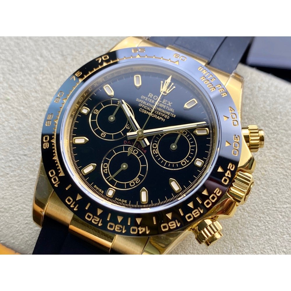 Rolex Daytona 116518LN Black Dial Rubber Strap A7750 Movement