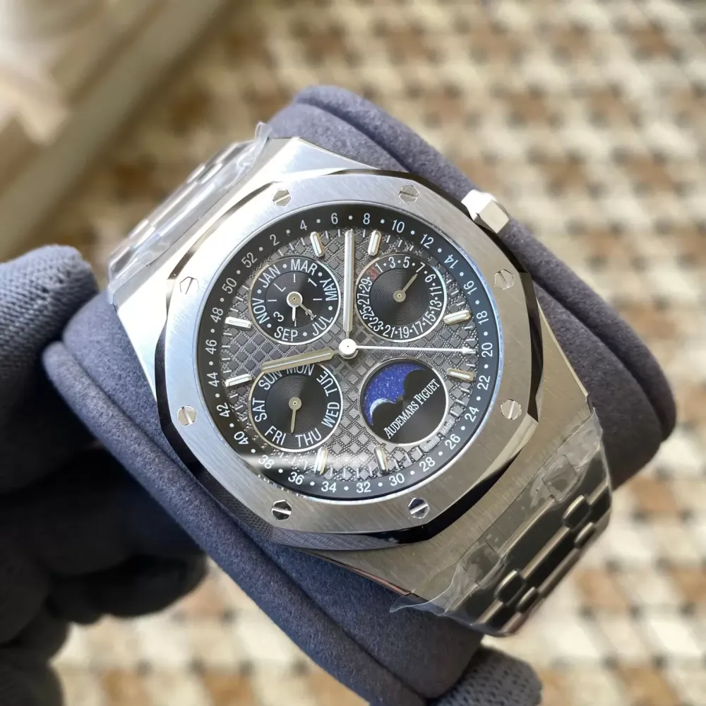 AP Royal Oak 41mm Complicated 26574 SS APS F1:1 Best Edition Grey Dial on SS Bracelet A5134 (CHS)