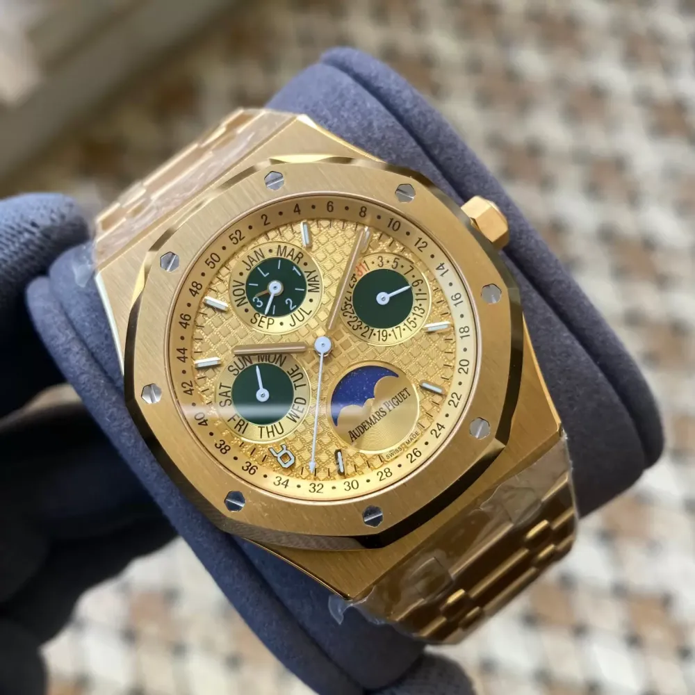 AP Royal Oak 41mm Complicated 26574 YG APS F1:1 Best Edition Yellow Gold Dial on YR Bracelet A5134 (CHS)