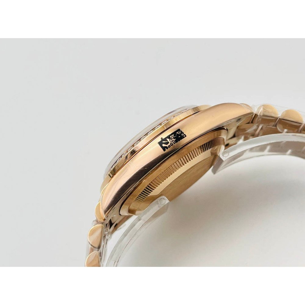Rolex Day-Date Rose Gold Dial All Diamond Swiss Clone 3255 Movement