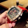 Richard Mille RM011 Men Mechanical Diamond Bezel Rubber Band Watch