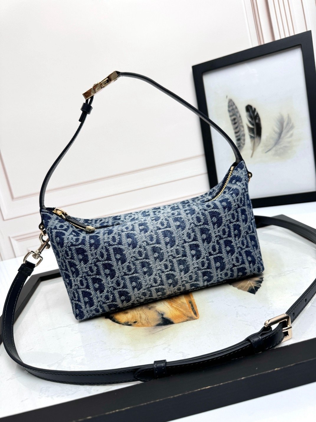 DiorTravel Nomad Clutch Lunch Box Bag Extended Strap D6663