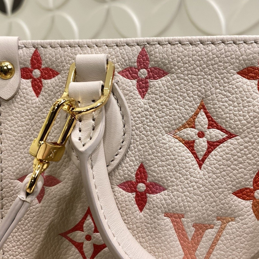 Louis Vuitton OnTheGo BB Handbag Sunrise Aquarelle Series Strawberry Red Silk Screen M47115