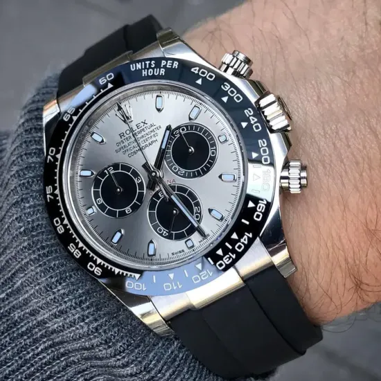 Rolex Daytona White Gold Steel Dial Oysterflex Strap 116519ln-0027