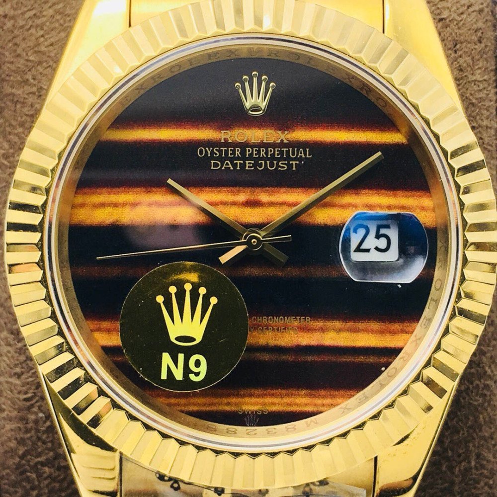 Rolex Datejust 1601 Gold Tiger Eye Dial Jubilee Bracelet Swiss Clone Movement