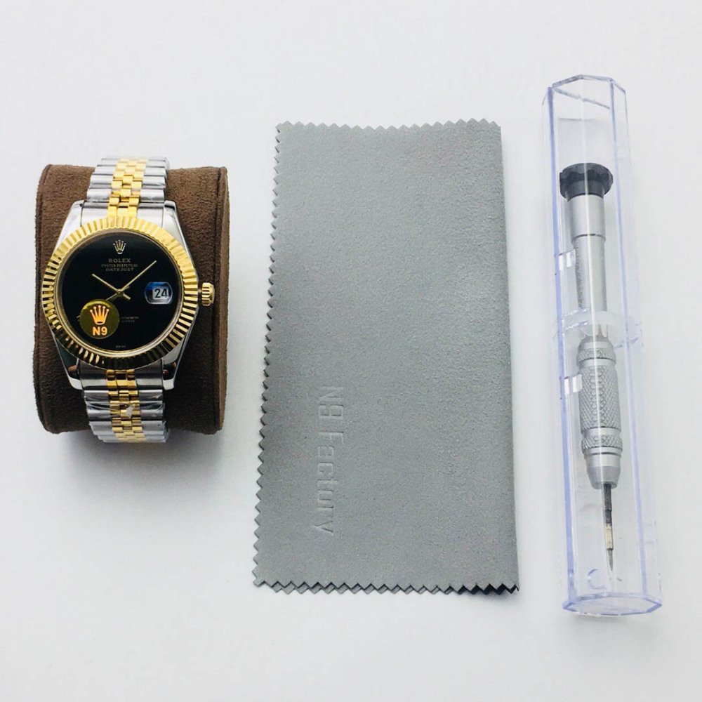 Rolex Datejust 16238 Black Onyx Dial Gold Steel Jubilee Bracelet Swiss Clone Movement