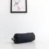 COACH prse kiss lock print solid color coin purse Black