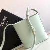 CEL1N_E CUIR TRIOMPHE Mini Smooth Cowhide Bucket Bag Light Green 19.5 X 16 X 7 cm
