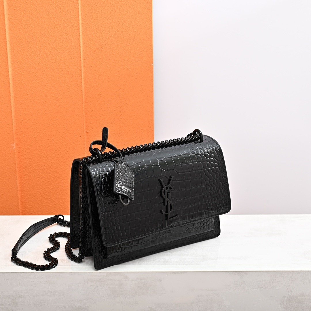 YSL Crocodile-Pattern Sunset bag