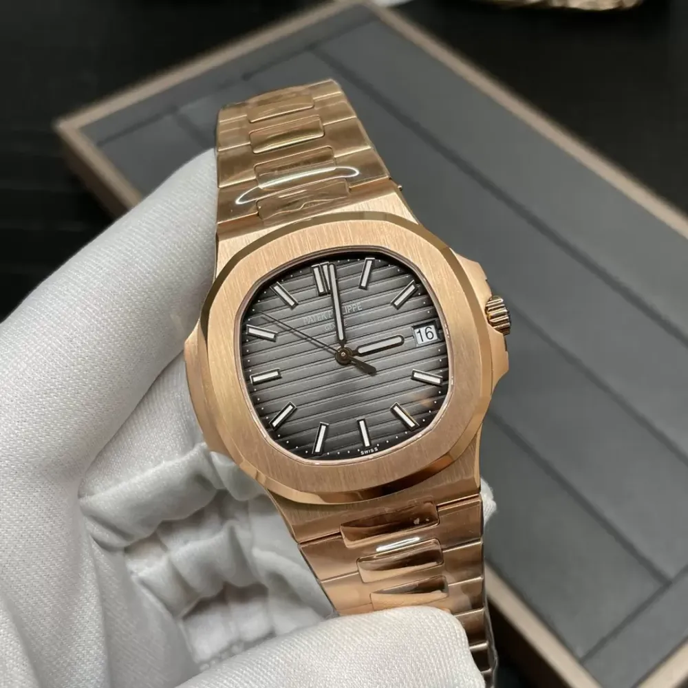 Patek Philippe Nautilus 5711/1R RG 3KF 1:1 Best Edition Brown Textured Dial on RG Bracelet A324 Super Clone V2