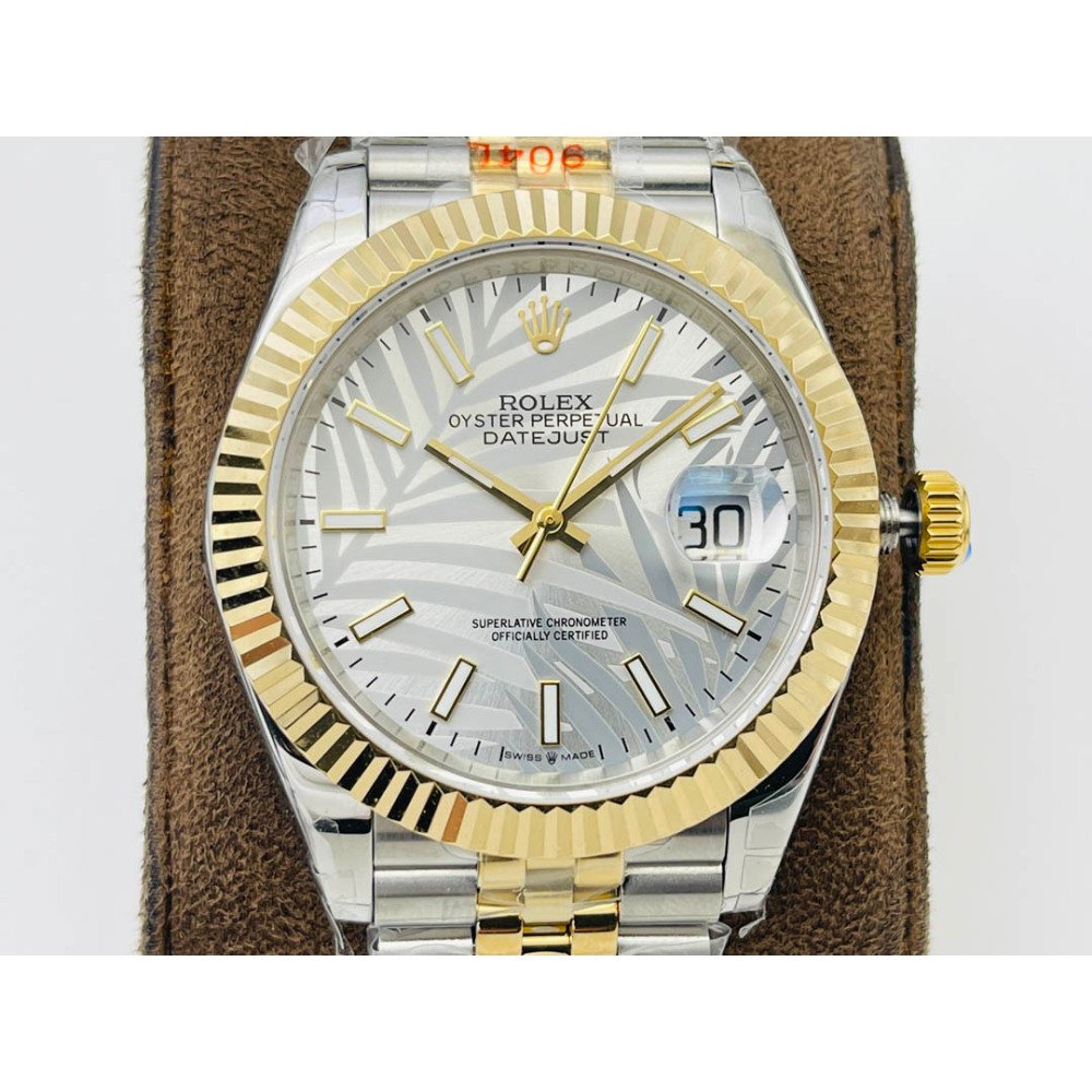 Rolex Datejust 126231 Yellow Gold Palm Dial Stainless Jubilee Bracelet Swiss Clone Movement