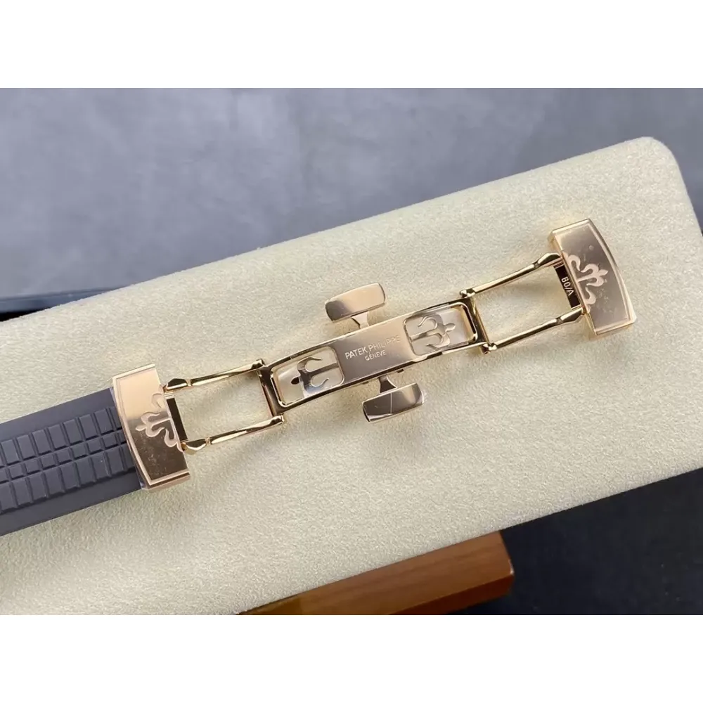 Patek Philippe Aquanaut 5167R-001 RG 3KF Best Edition Brown Dial on Black Rubber Strap A324 Super Clone V3