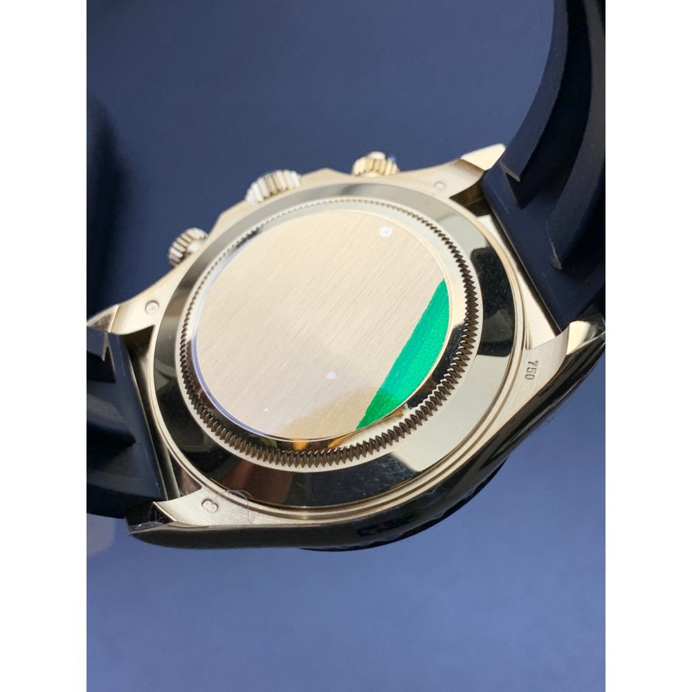 Rolex Daytona 116518LN Yellow Gold Dial Rubber Strap Swiss 4130 Movement