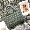 Lady Dior seven check frosted rattan beef leather clamshell handbag with shoulder strap M0566