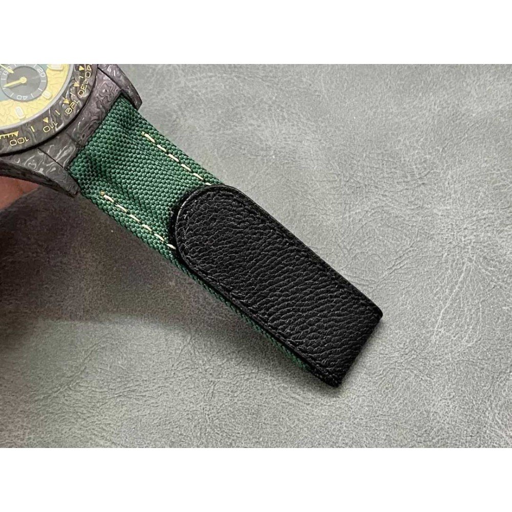 Rolex DIW Modified Datona Carbon Fiber Yellow Green Dial Swiss 4130 Movement