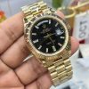 Rolex Day-Date 228238 Black Crystal Dial Yellow Gold President Bracelet Swiss 3255 Movement