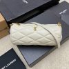 YSL new sade small underarm cylinder bag sheepskin white/gold 699703