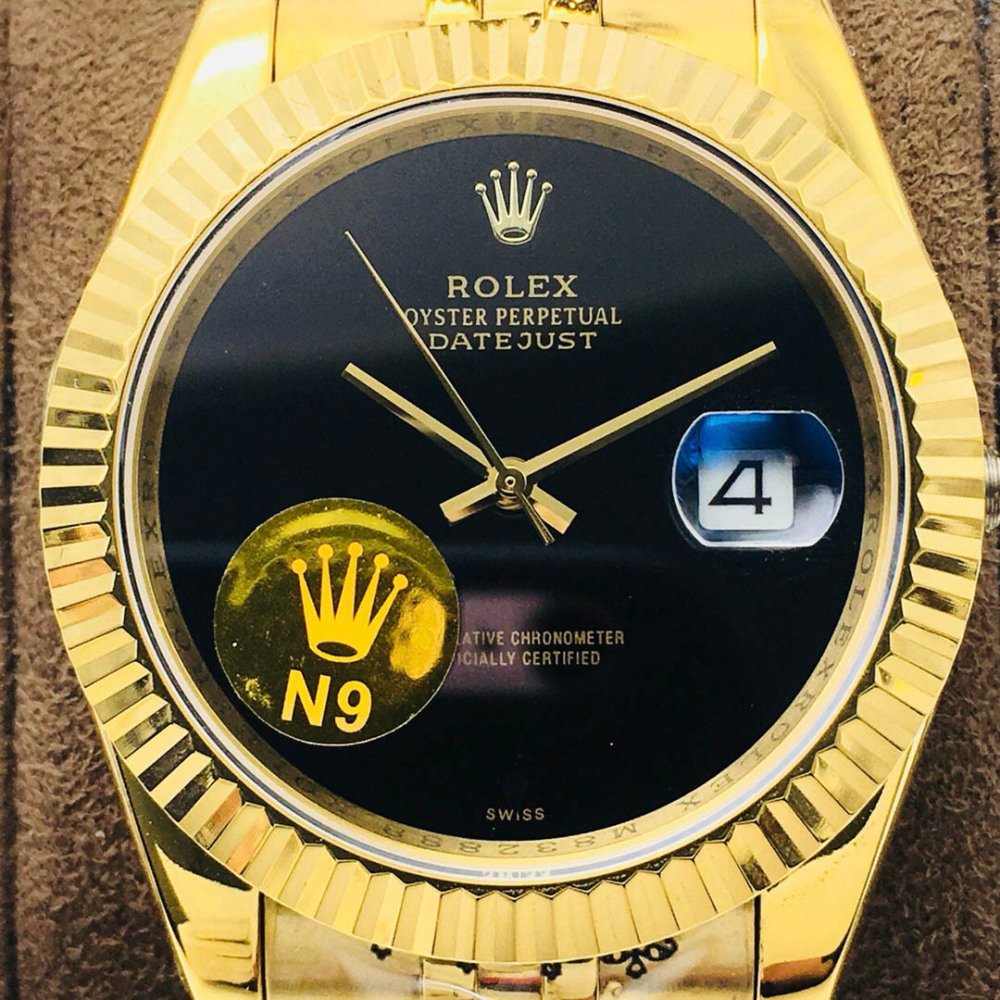 Rolex Datejust 16238 Black Onyx Dial Yellow Gold Jubilee Bracelet Swiss Clone Movement