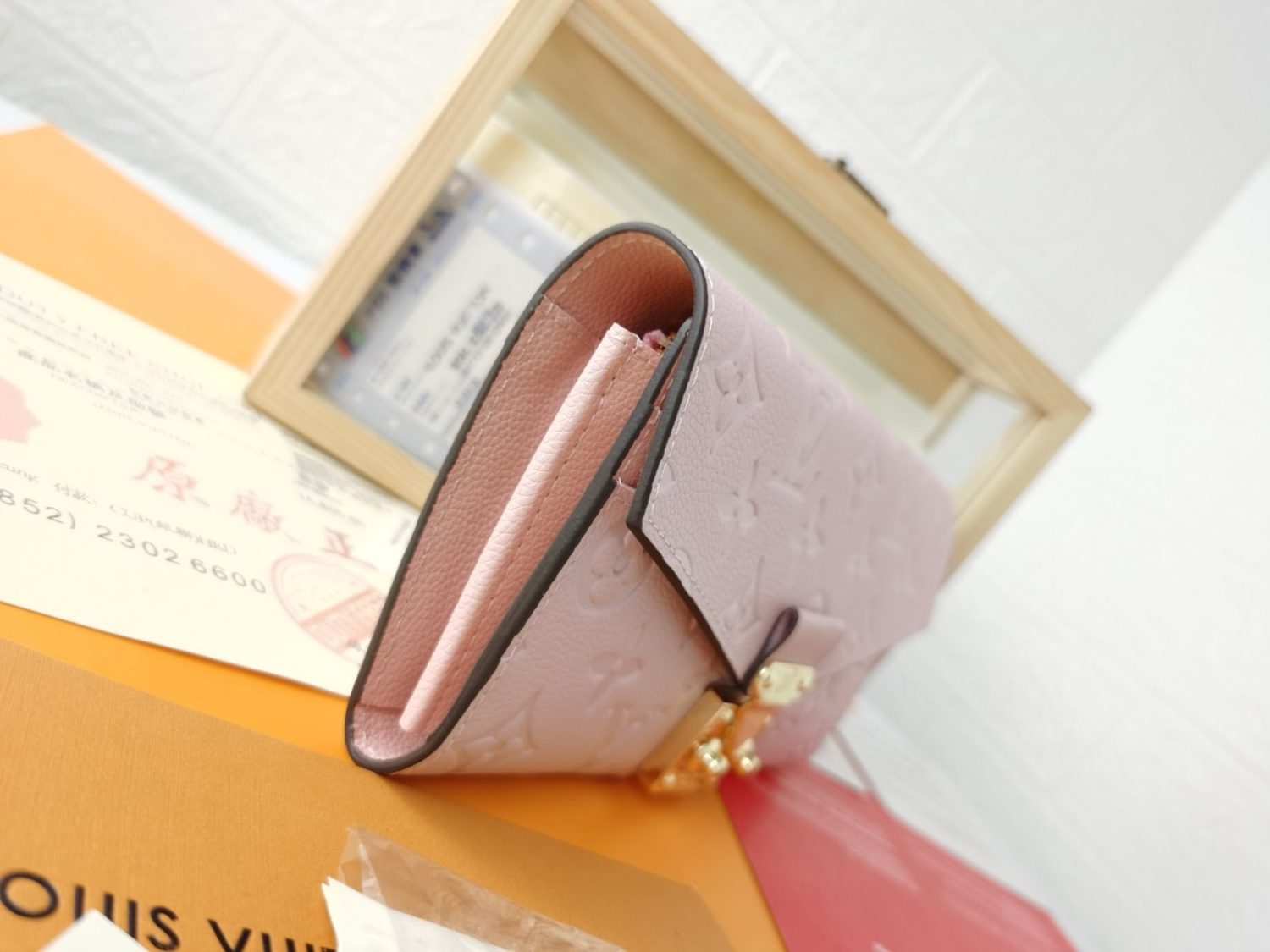 LV Diamond pattern leather embossed pochette metis handbag envelope wallet