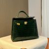 KL25 Emerald Gold Buckle Hermès Handbag