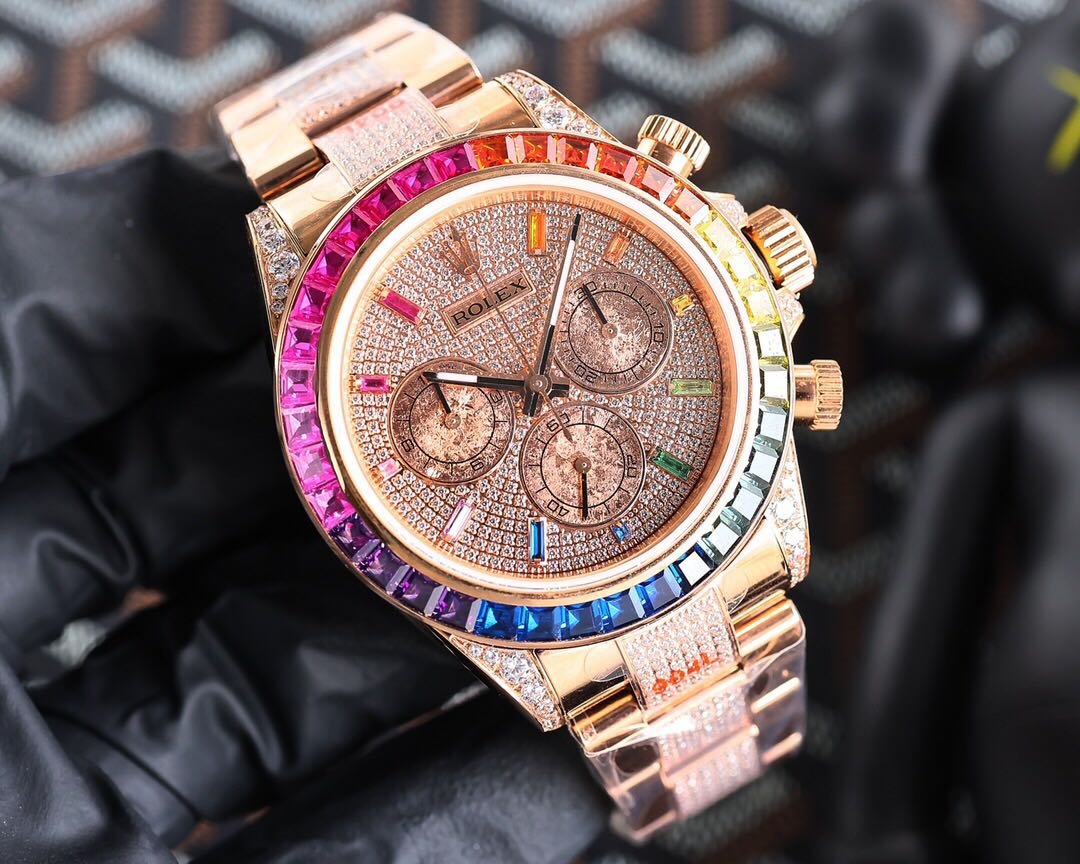 Rolex Over the top of the Rainbow - Rolex rainbow Ring Datona Platinum eye Cal.7750 mechanical timing