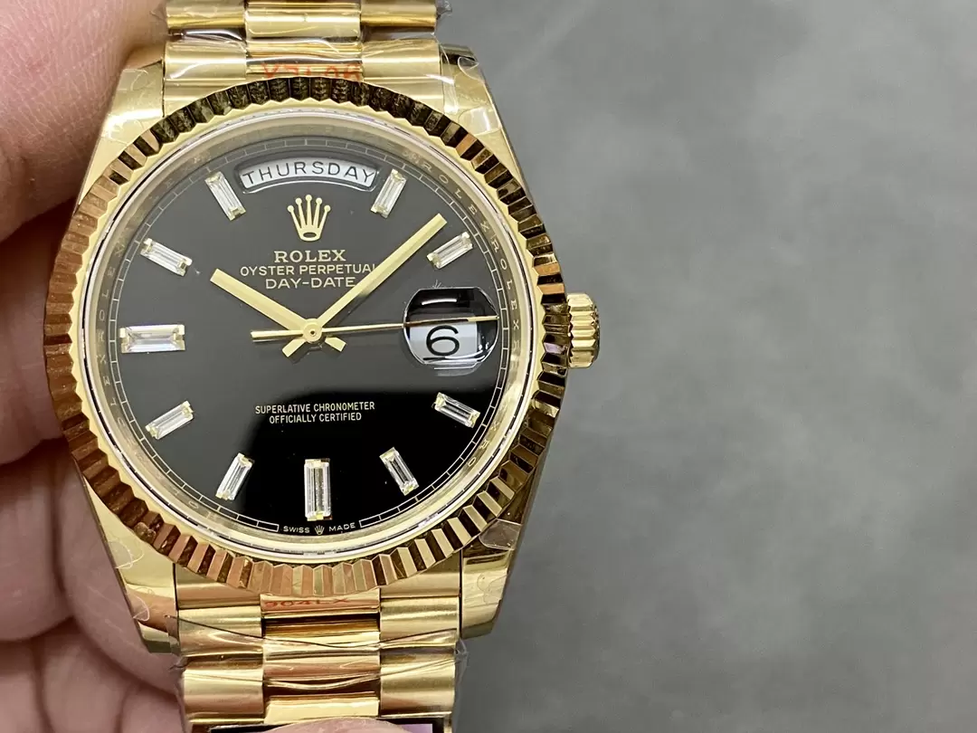 Rolex Day-Date 228238 Rose Gold Black Crystal Dial President Bracelet Swiss 3255 Movement
