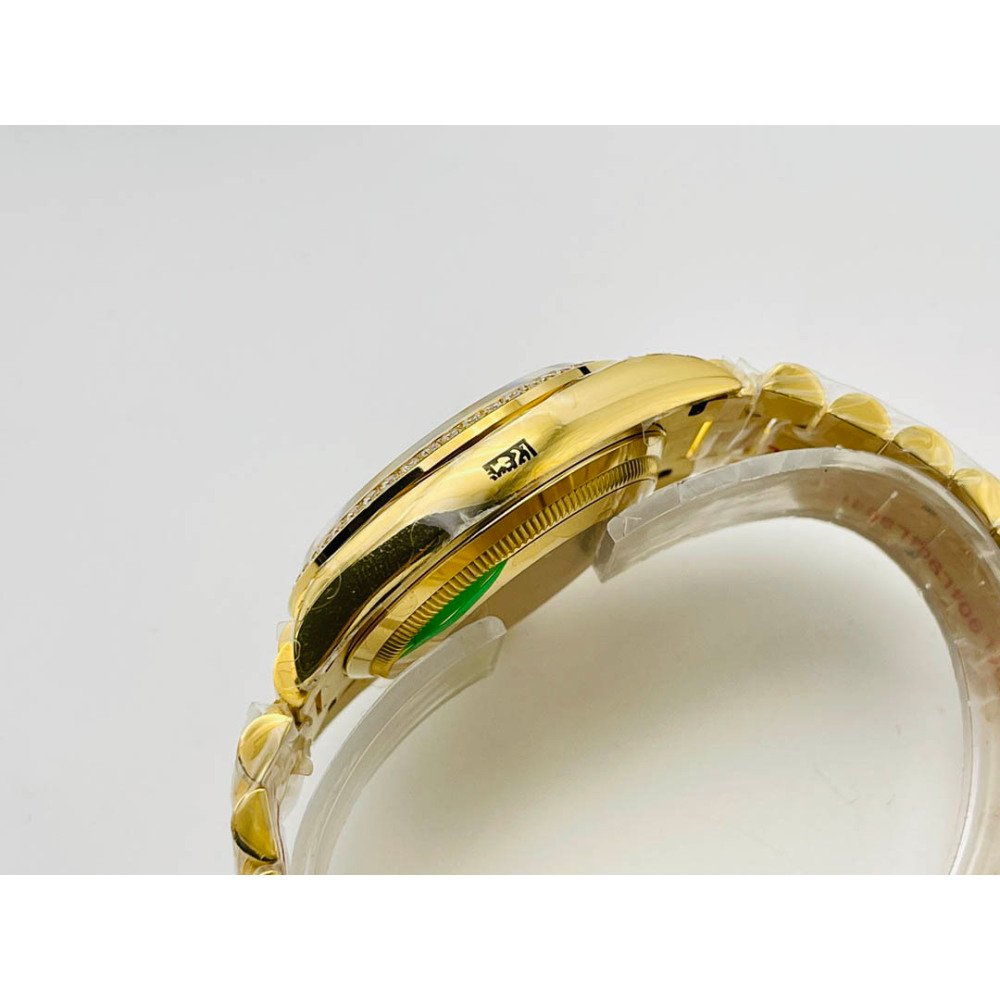 Rolex Day-Date All Gold Green Dial Diamond Bezel Swiss Clone 3255 Movement