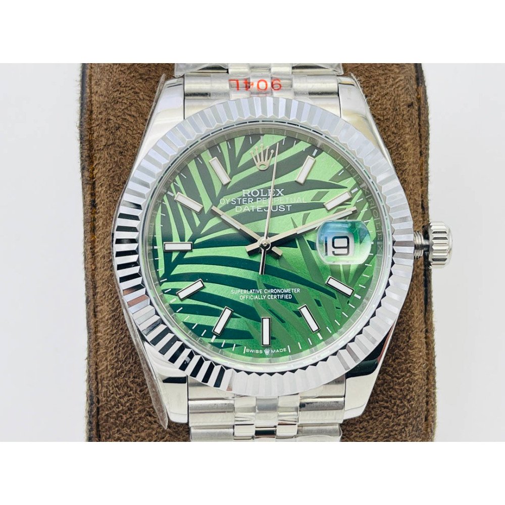 Rolex Datejust 126231 Green Palm Dial White Gold Jubilee Bracelet Swiss Clone Movement