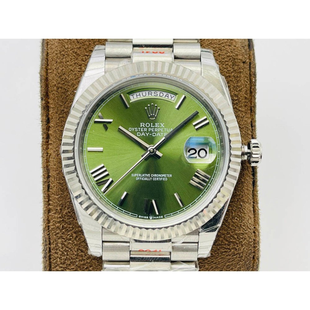 Rolex Day-Date White Gold Green Dial Swiss Clone 3255 Movement