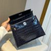 KL25 Midnight Blue High Gloss Silver Buckle Hermès Handbag