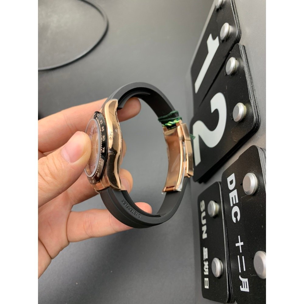 Rolex Daytona 116515LN Meteorite Dial Rose Gold Rubber Strap 4130 Movement