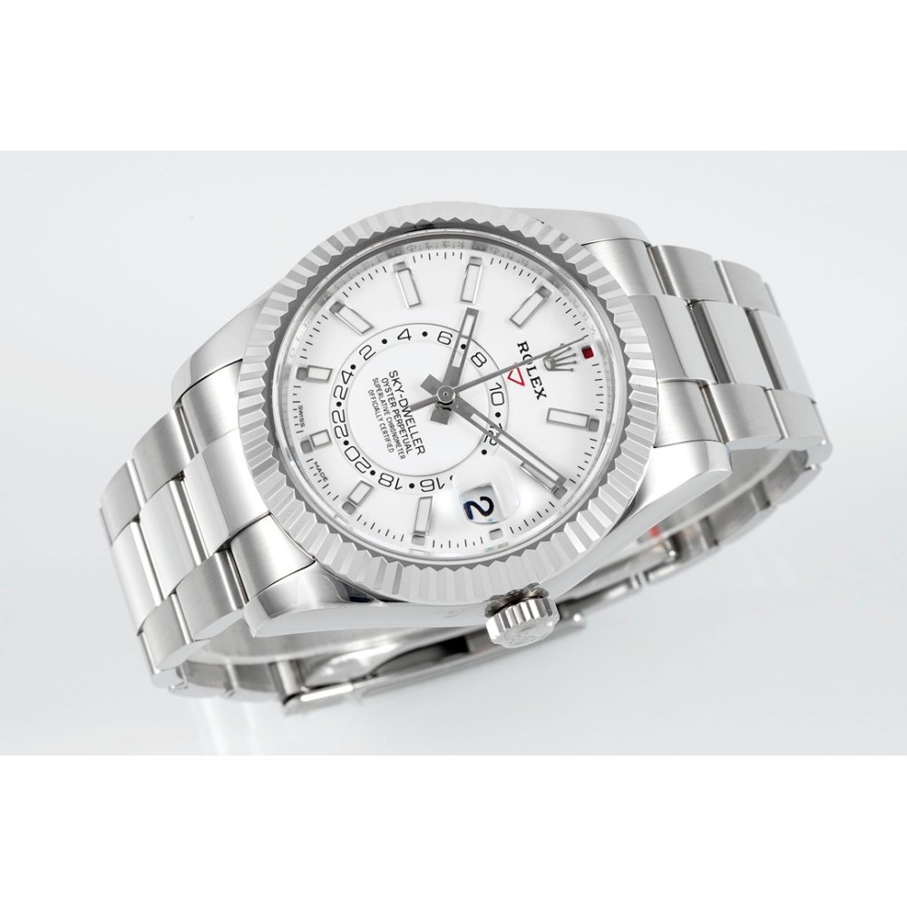 ROLEX Sky-Dweller 326934 904L SS ZF 1:1 Best Edition White Dial on SS Bracelet A2824