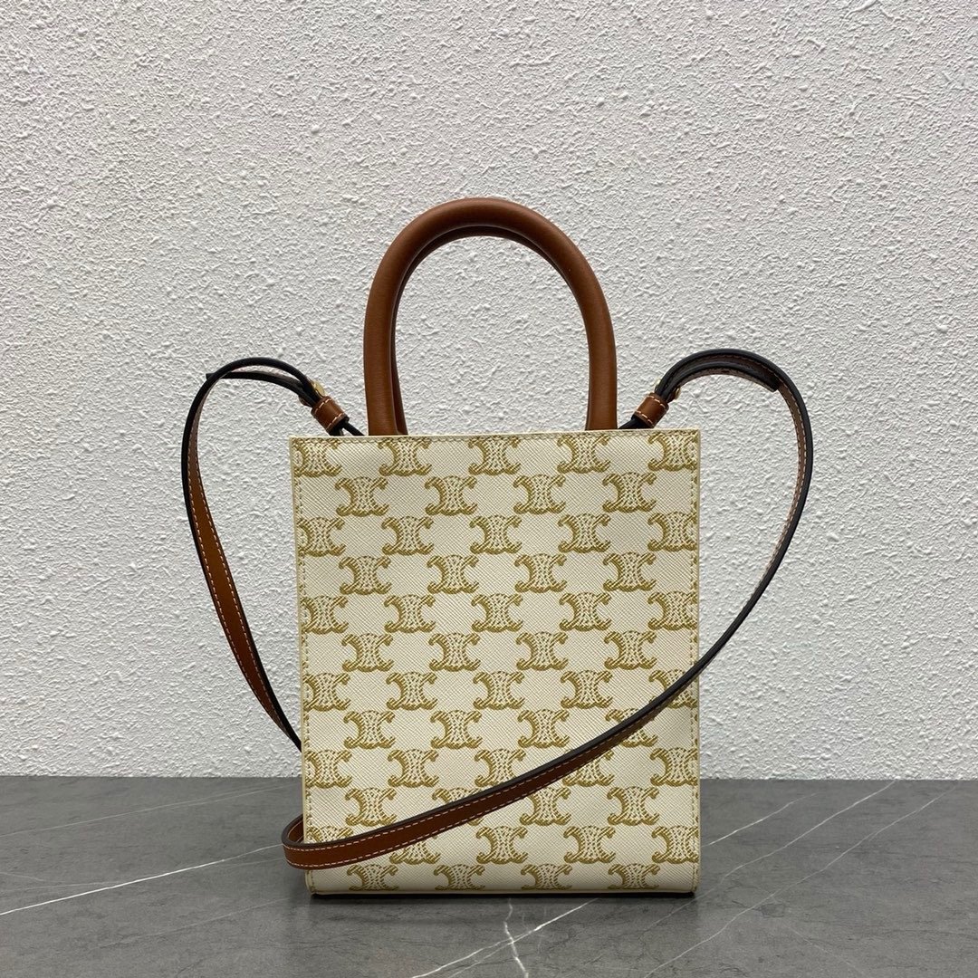 Celline Triomphe Mini Tote Beige 17-20-6