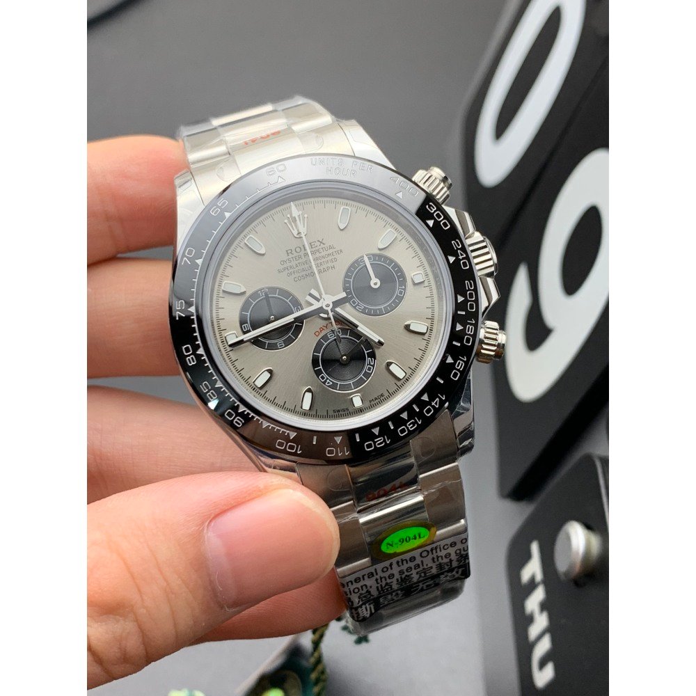 Rolex Daytona 116519 Black Gray Dial White Gold Swiss 4130 Movement