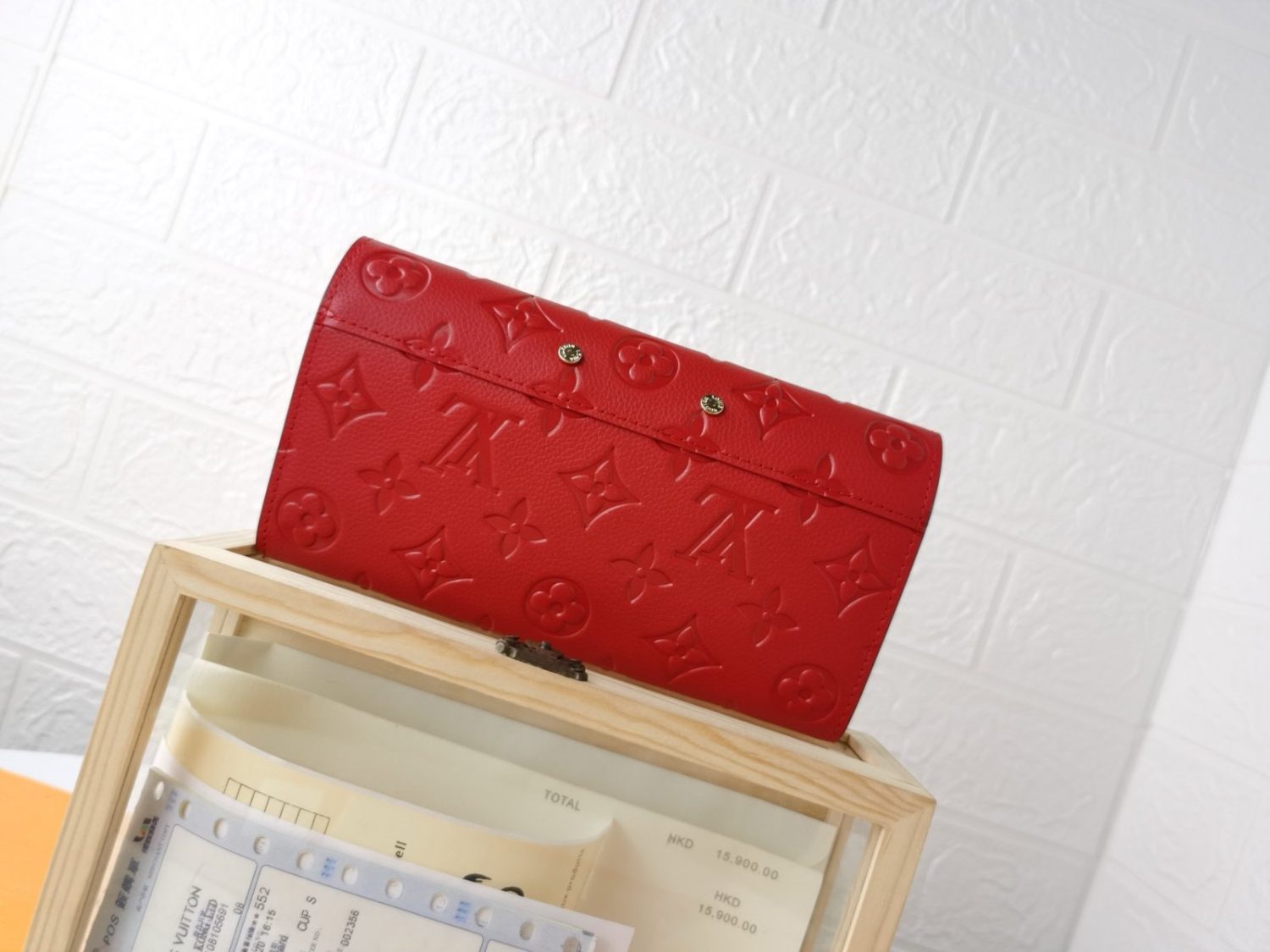 LV Diamond pattern leather embossed pochette metis handbag envelope wallet
