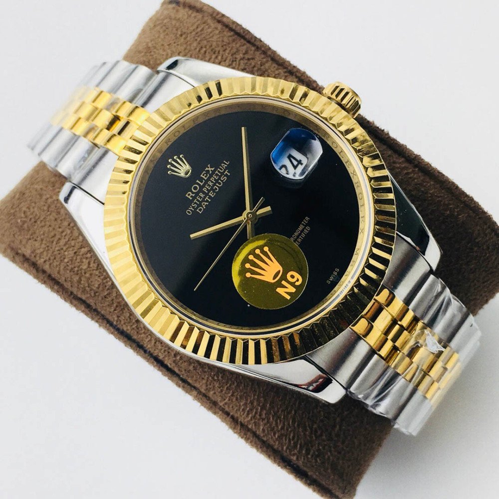 Rolex Datejust 16238 Black Onyx Dial Gold Steel Jubilee Bracelet Swiss Clone Movement