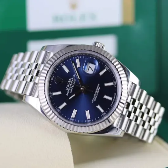 Rolex Datejust 41mm Oystersteel and white gold Bright Blue Dial 126334-0002