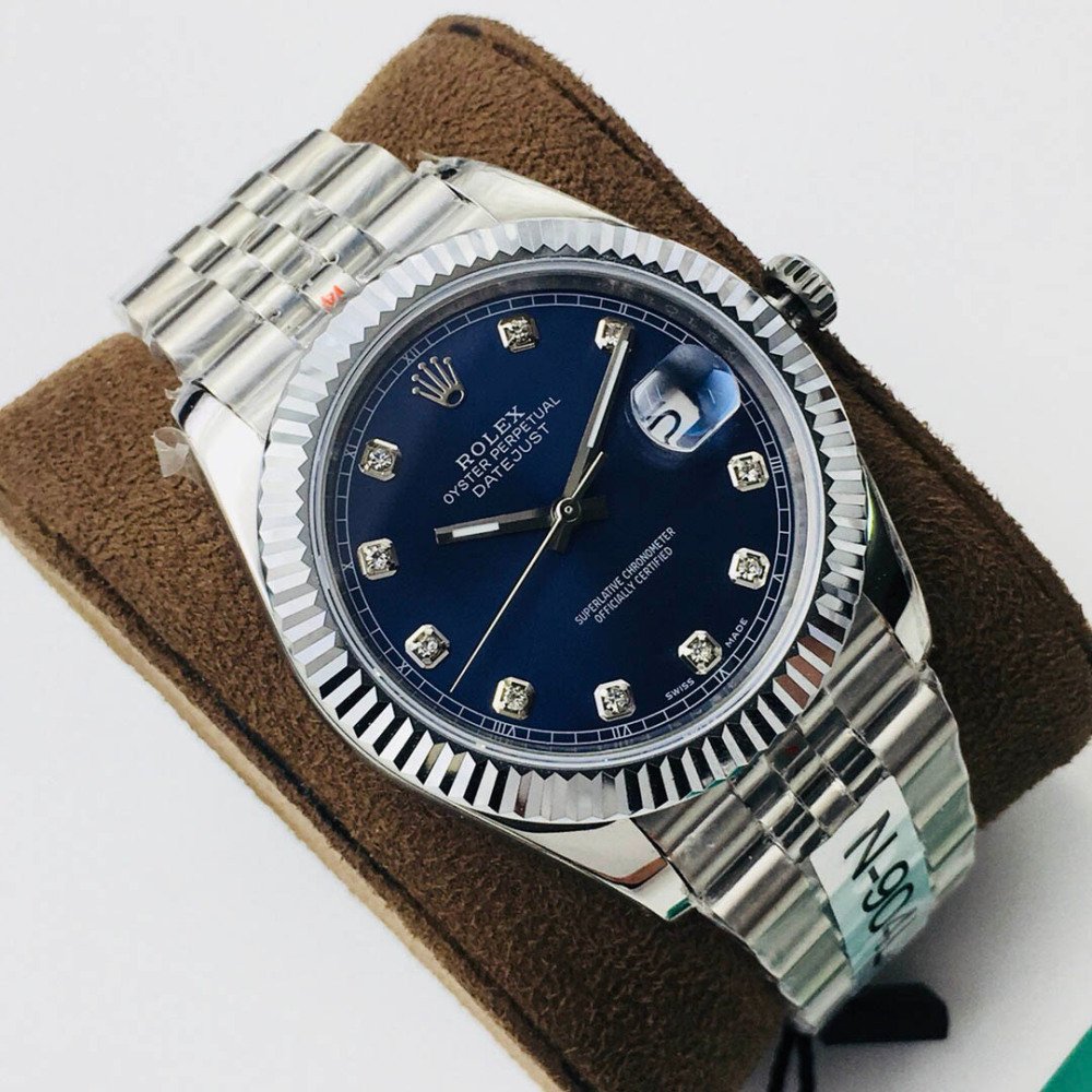 Rolex Datejust Blue Dial Diamond White Gold Swiss Clone Movement