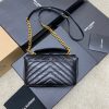 New College Shiny Cracked Mini Messenger Bag Waxed Black Leather/Antique Gold 779430