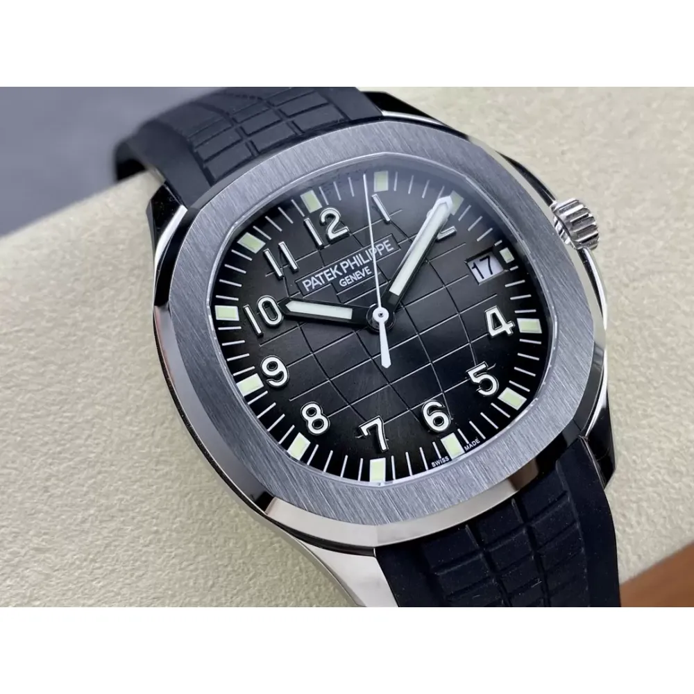 Patek Philippe Aquanaut 5167-001 SS 3KF Best Edition Gray Dial on Black Rubber Strap A324 Super Clone V3
