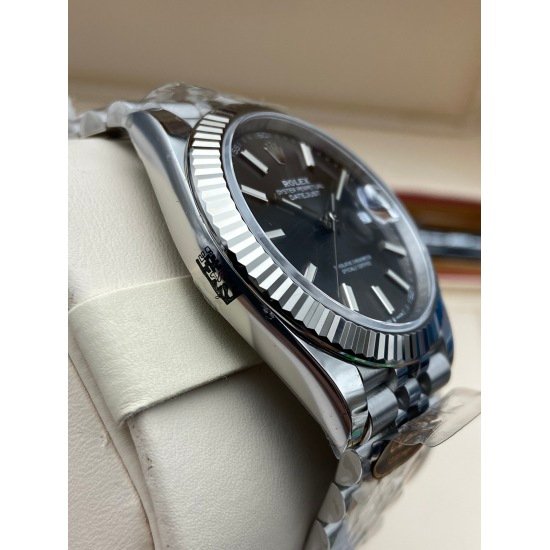 Rolex Datejust 41 Gray Dial Oystersteel and White Gold M126334-0014 Superclone