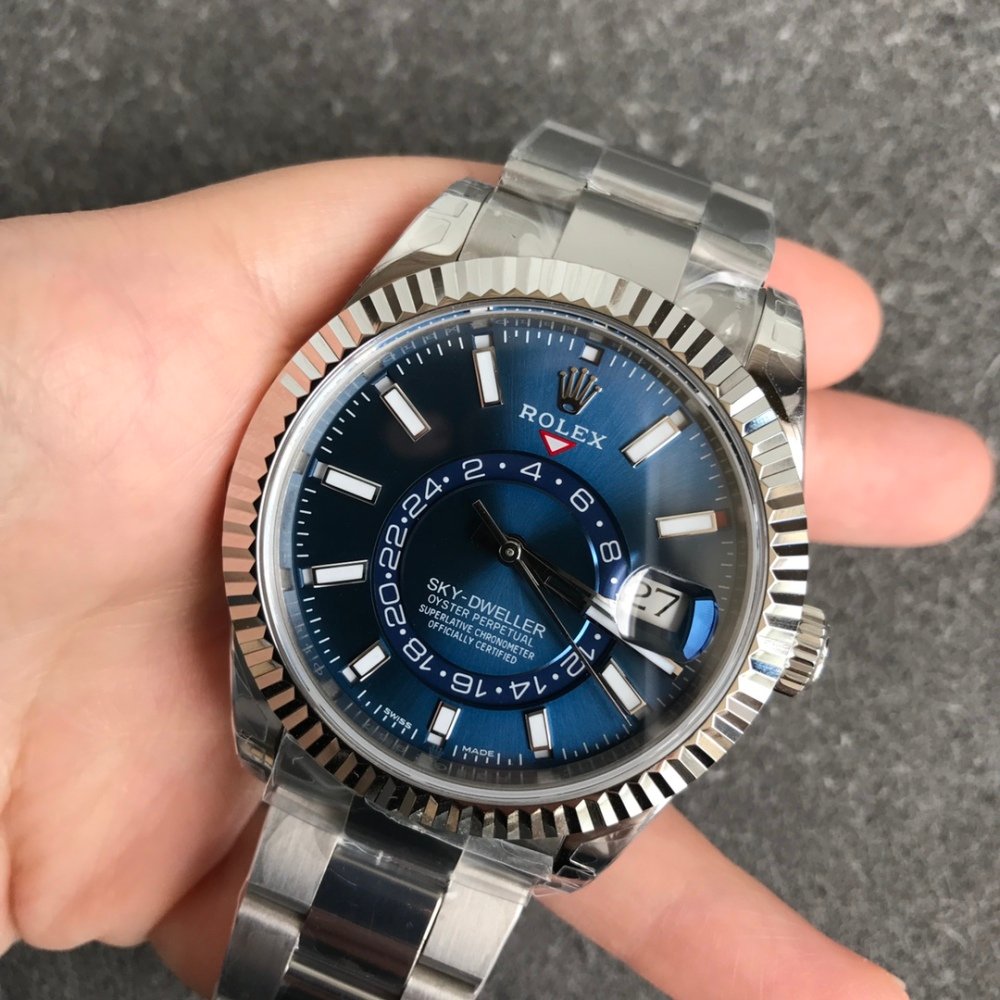 Rolex Sky-Dweller 326934 904L SS ZF 1:1 Best Edition Blue Dial SS Bracelet 2824 Movement
