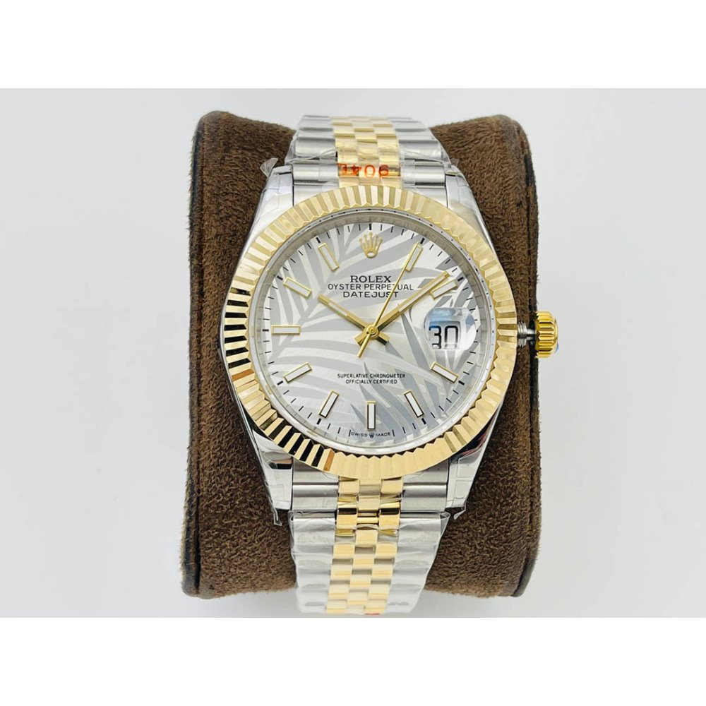 Rolex Datejust 126231 Yellow Gold Palm Dial Stainless Jubilee Bracelet Swiss Clone Movement