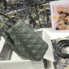 Lady Dior seven check frosted rattan beef leather clamshell handbag with shoulder strap M0566